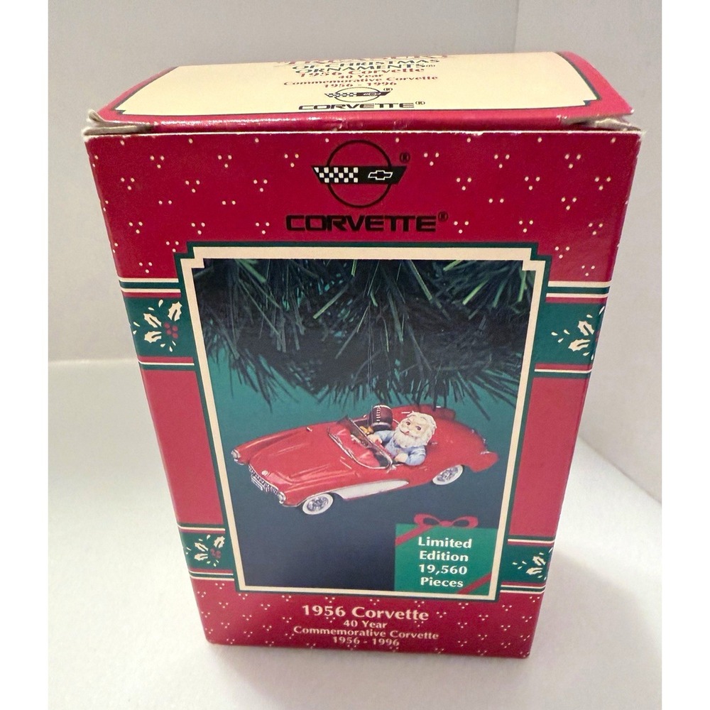 Enesco Treasury Christmas Ornaments 1956 Corvette Santa Car 1996 Ltd MPN175269